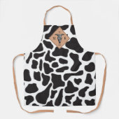 Zwart-witte Koe Spot Animal Patroon Monogram Schort (Voorkant)