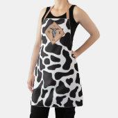 Zwart-witte Koe Spot Animal Patroon Monogram Schort (Insitu)