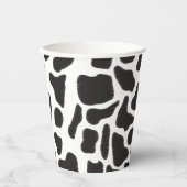 Zwart-witte Koe Spot Animal Patroon Papieren Bekers (Voorkant)
