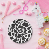 Zwart-witte Koe Spot Animal Patroon Papieren Bordje (Feest)