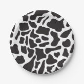 Zwart-witte Koe Spot Animal Patroon Papieren Bordje (Voorkant)
