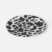 Zwart-witte Koe Spot Animal Patroon Papieren Bordje (Gekanteld)