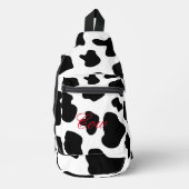 Zwart-witte koe spots crossbody sling bag (Voorkant)