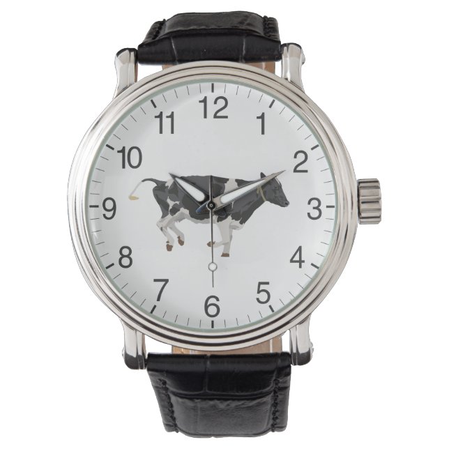 Zwart-witte Koe uitvoeren Horloge (Voorkant)