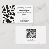 Zwart-witte Koe vlekken, QR-code Visitekaartje (Voorkant / Achterkant)