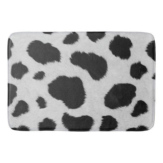 Zwart-witte koe vlekt patroon nevel textuur badmat (Voorkant)