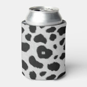 Zwart-witte koe vlekt patroon nevel textuur blikjeskoeler (Blikje Voorkant)