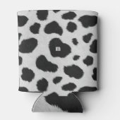 Zwart-witte koe vlekt patroon nevel textuur blikjeskoeler (Achterkant)