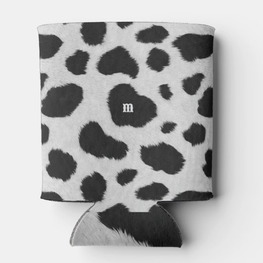 Zwart-witte koe vlekt patroon nevel textuur blikjeskoeler (Achterkant)