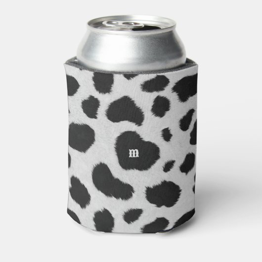 Zwart-witte koe vlekt patroon nevel textuur blikjeskoeler (Blikje Achterkant)
