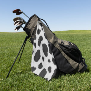 Zwart-witte koe vlekt patroon nevel textuur golfhanddoek