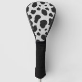 Zwart-witte koe vlekt patroon nevel textuur golfheadcover (Voorkant)