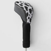 Zwart-witte koe vlekt patroon nevel textuur golfheadcover (Schuin)