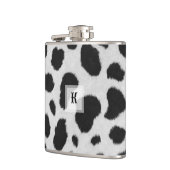 Zwart-witte koe vlekt patroon nevel textuur heupfles (Links)