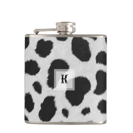 Zwart-witte koe vlekt patroon nevel textuur heupfles