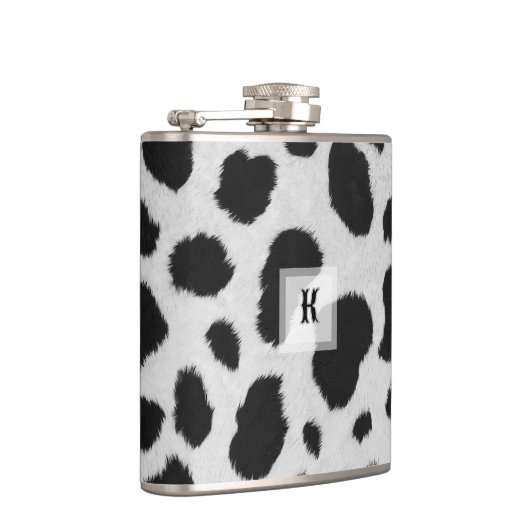 Zwart-witte koe vlekt patroon nevel textuur heupfles (Rechts)