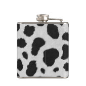 Zwart-witte koe vlekt patroon nevel textuur heupfles (Achterkant)