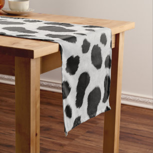 Zwart-witte koe vlekt patroon nevel textuur korte tafelloper