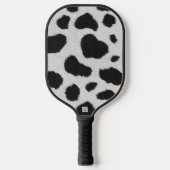 Zwart-witte koe vlekt patroon nevel textuur pickleball paddle (Voorkant)