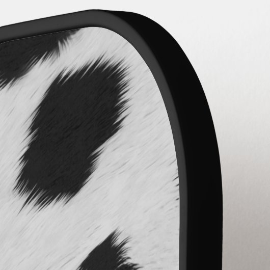 Zwart-witte koe vlekt patroon nevel textuur pickleball paddle