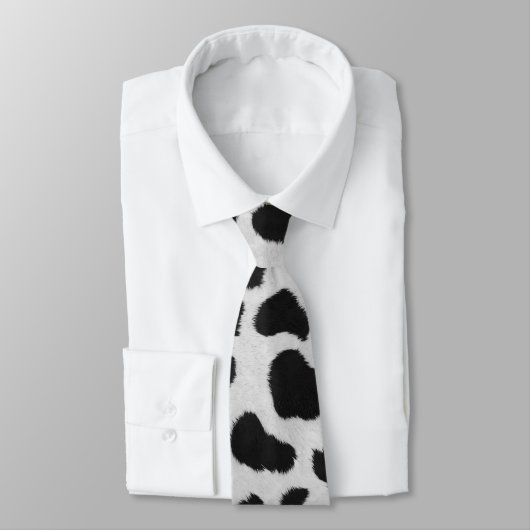 Zwart-witte koe vlekt patroon nevel textuur stropdas (Gebonden)
