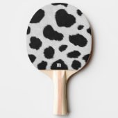 Zwart-witte koe vlekt patroon nevel textuur tafeltennisbatje (Achterkant)