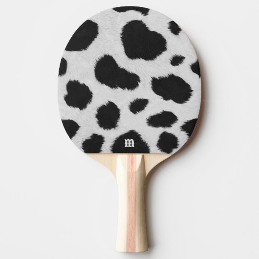 Zwart-witte koe vlekt patroon nevel textuur tafeltennisbatje (Voorkant)