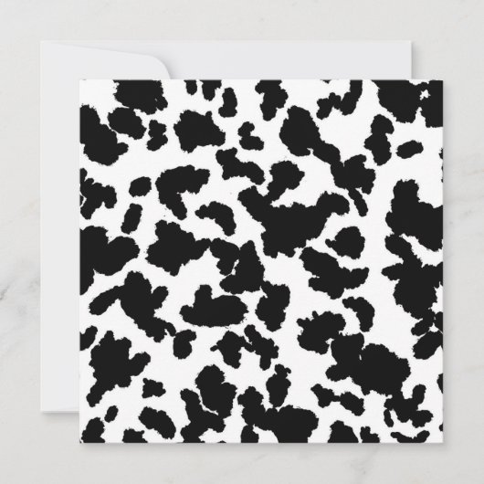 Zwart-witte Koeienhuid Feestdagenkaart (Voorkant)