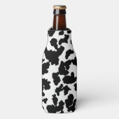 Zwart-witte Koeienhuid Flesjeskoeler (Fles Voorkant)