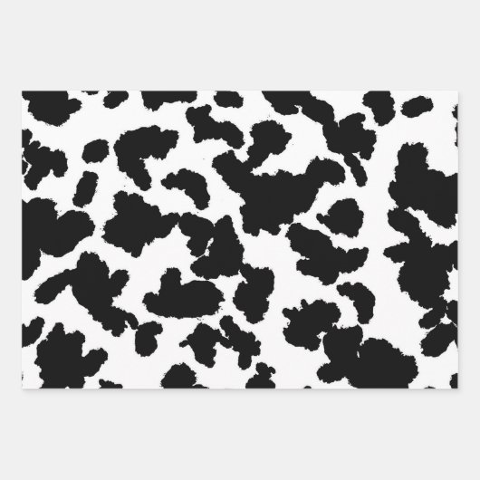 Zwart-witte Koeienhuid Inpakpapier Vel (Voorkant 2)
