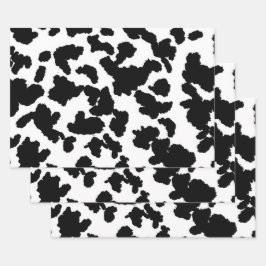 Zwart-witte Koeienhuid Inpakpapier Vel