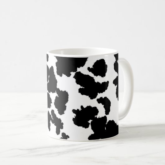 Zwart-witte Koeienhuid Koffiemok (Voorkant rechts)