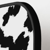 Zwart-witte Koeienhuid Pickleball Paddle (Links Detail)