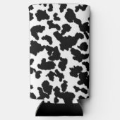 Zwart-witte Koeienhuid Seltzer Blikjeskoeler (Achterkant)