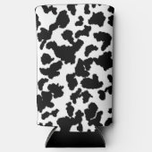 Zwart-witte Koeienhuid Seltzer Blikjeskoeler (Voorkant)