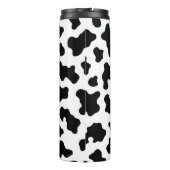 Zwart & Witte Koeienhuidprint Thermosbeker (Achterkant)