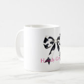 Zwart Witte Koeienprint Boog Koffiemok (Voorkant links)