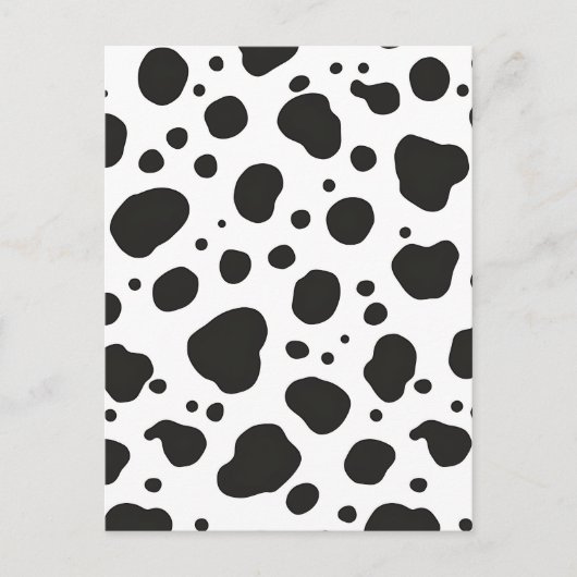 Zwart Witte Koeienprint Briefkaart (Voorkant)
