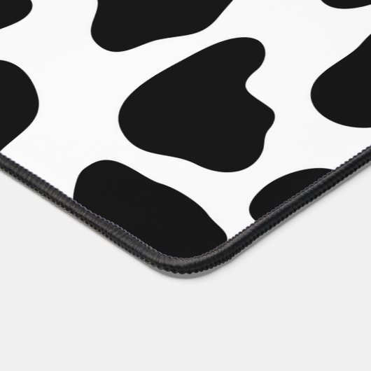 Zwart-witte koeienprint bureaumat (Hoek)