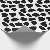 Zwart-witte koeienprint cadeaupapier (Hoek)