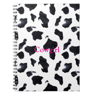 Zwart Witte Koeienprint Cowgirl Notitieboek