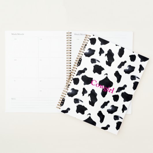 Zwart Witte Koeienprint Cowgirl Planner (Display)