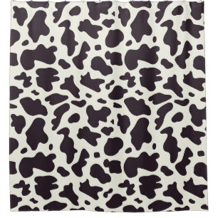 Zwart-witte koeienprint douchegordijn