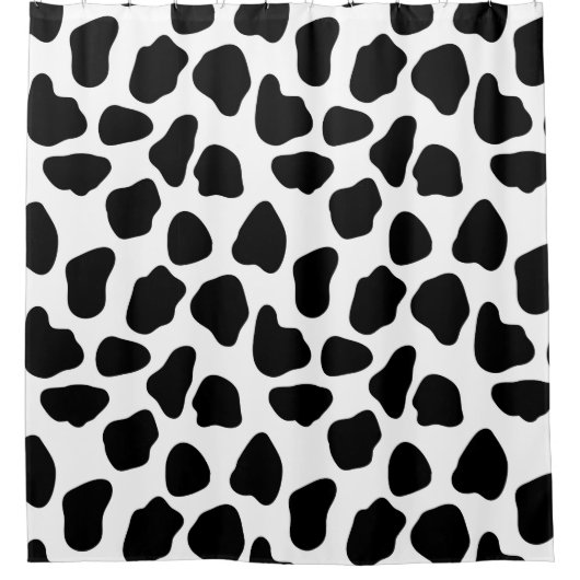 Zwart-witte koeienprint douchegordijn (Voorkant)