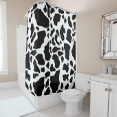 Zwart-witte koeienprint douchegordijn (In situ)