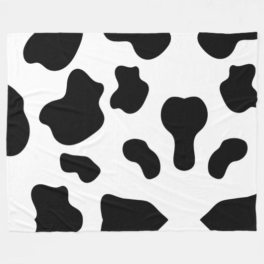 Zwart-witte koeienprint fleece deken (Voorkant (Horizontaal))