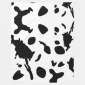 Zwart-witte koeienprint fleece deken (Voorkant)