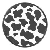 Zwart-witte koeienprint hockey puck (Voorkant)