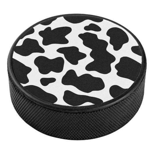 Zwart-witte koeienprint hockey puck (3/4)