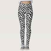 Zwart-witte koeienprint leggings (Voorkant)